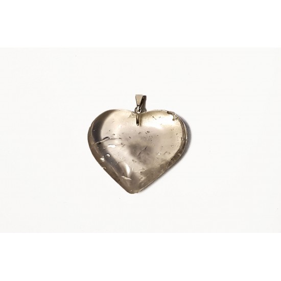 Clear quartz hanging  heart 