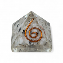 Orgonite pyramid small quartz with tourmaline