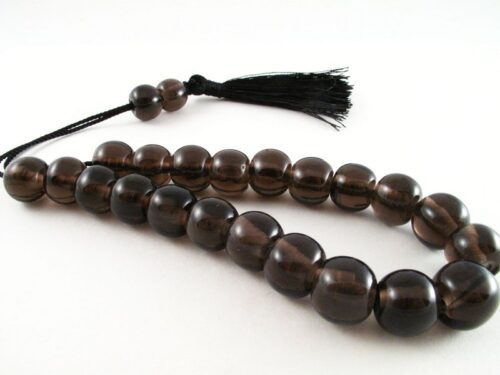 Transparent Obsidian worry beads