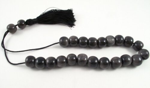 Obsidian worry beads with glow