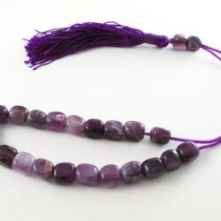 Amethyst barrel worry beads