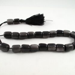 Obsidian worry beads with glow