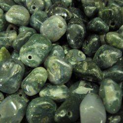 Mossy Agate drilled tumbled