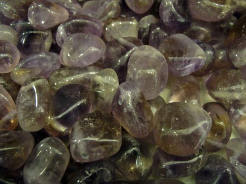 Ametrine tumbled with hole