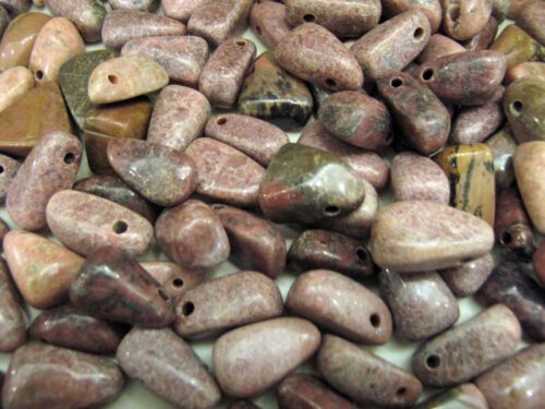 Rhodonite tumbled with hole