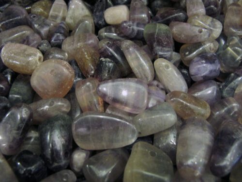 Fluorite tumbled with hole