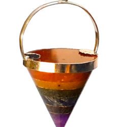 cone pendulum with layers of various minerals