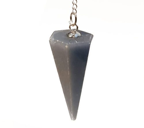 Multifaceted angelite pendant
