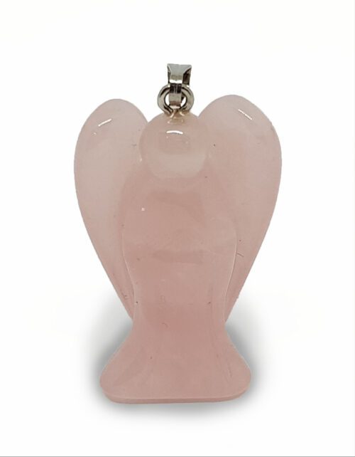 Rose quartz angel pendant medium size