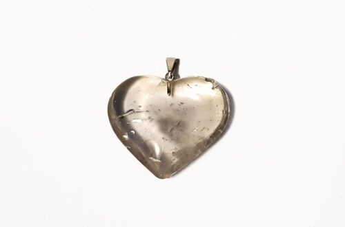 Heart made of clear quartz pendant
