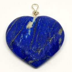 Medium sized lapis lazuli heart pendant with 925 silver ring