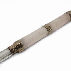 Rose quartz healing wand with tip