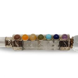 Healing quartz rod with chakra stones