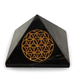 sungite pyramid with the flower of life 1