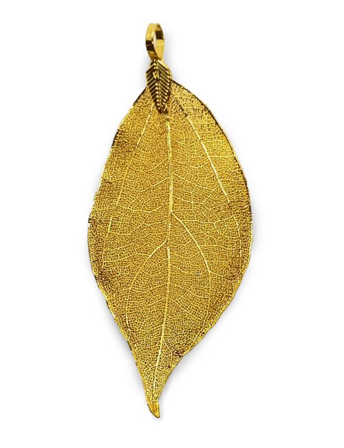 Natural gold plated leaf pendant