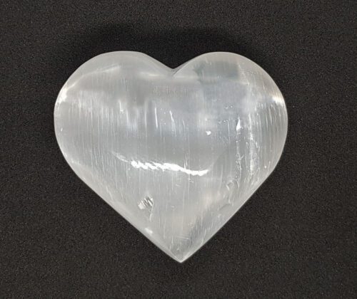 Polished selenite heart