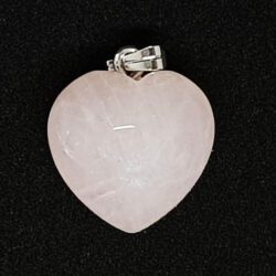Small rose quartz heart pendant