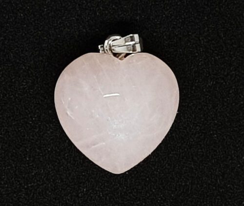 Small rose quartz heart pendant