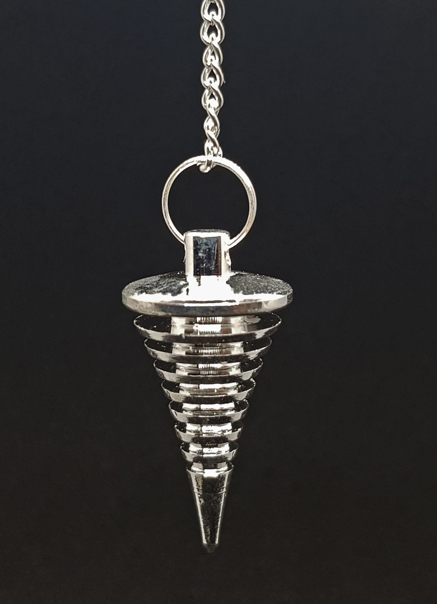 Metal pendulum silver color spiral