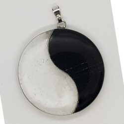 Obsidian quartz pendant