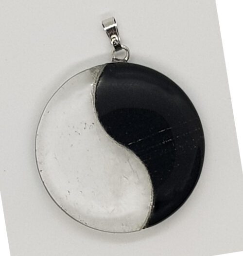 Obsidian quartz pendant