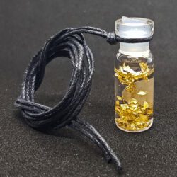 Neck bottle with gold nuggets small size
