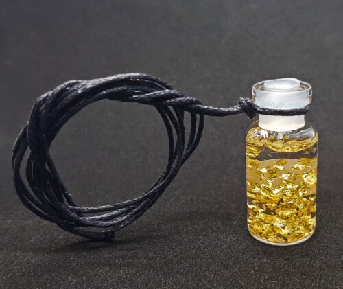Neck bottle with gold nuggets large size
