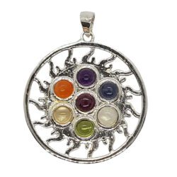 Sun pendant with chakra stones