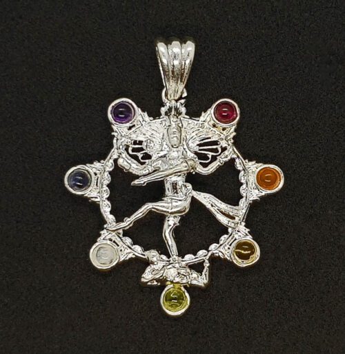 Shiva Nataraj pendant with chakra stones