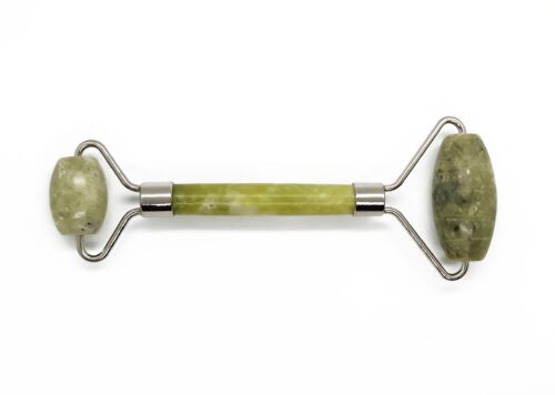 Double jade roller for facial massage