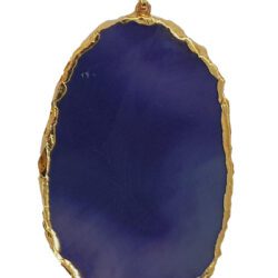 Κρεμαστό αχάτη μωβ με μεταλλικό περίγραμμα (χρυσαφί)