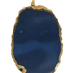 Blue agate pendant with metal border