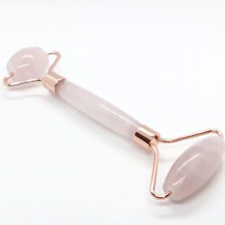 Double rose quartz roller