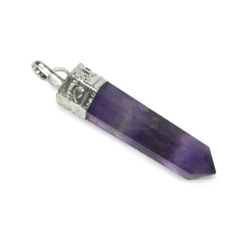 Amethyst peak pendant with copper band