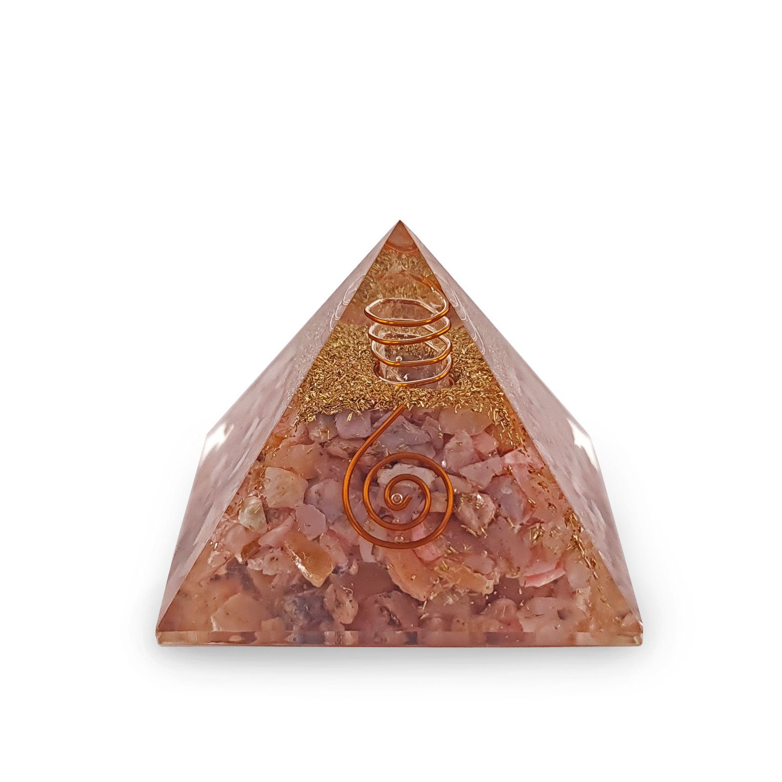 Orgonite pyramid with rhodochrosite large 1