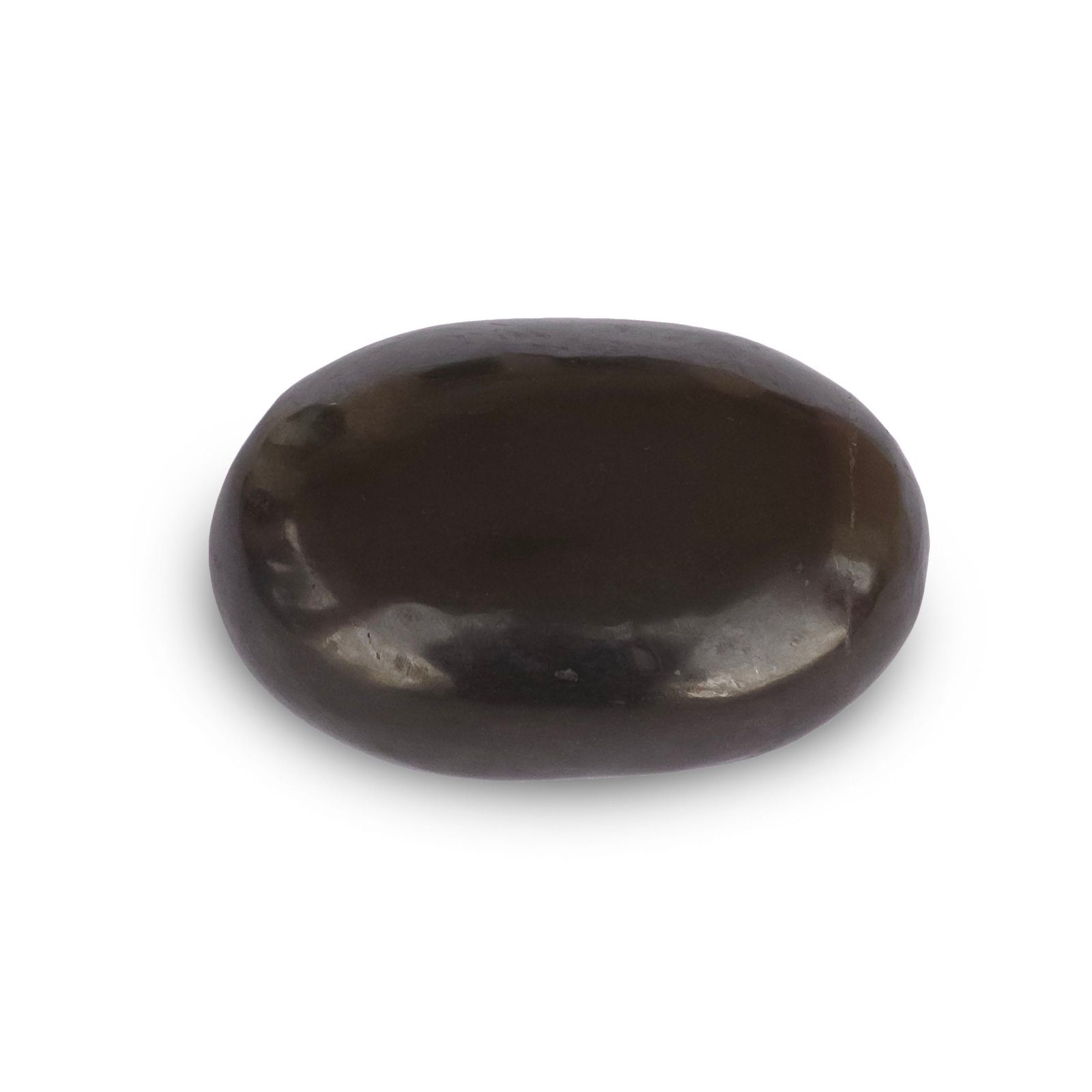 a black oval object on a white background