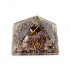 Small orgonite pyramid with various minerals