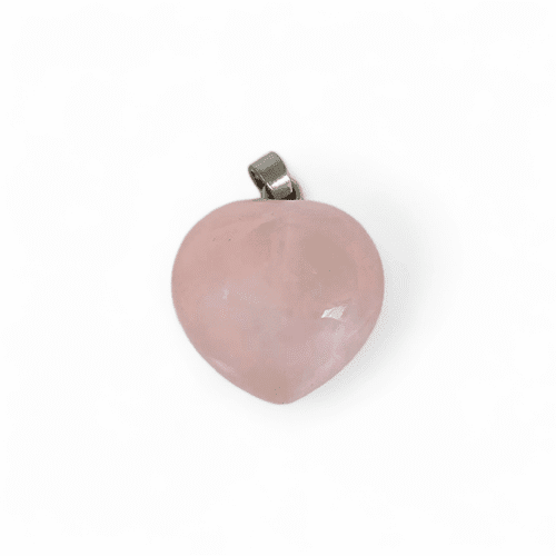 Small rose quartz heart pendant