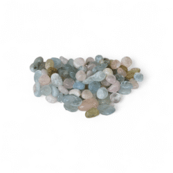 Smooth morganite in a pouch