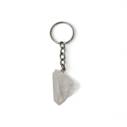 Raw quartz keychain