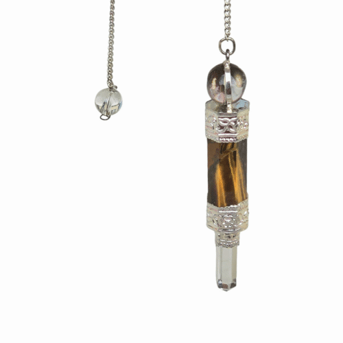 Tigers eye pendant with quartz