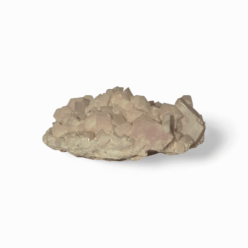 Pink calcite with rhombohedrons raw