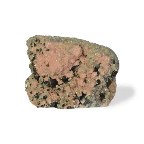 Rhodochrosite with quartz stilbite and sphalerite raw